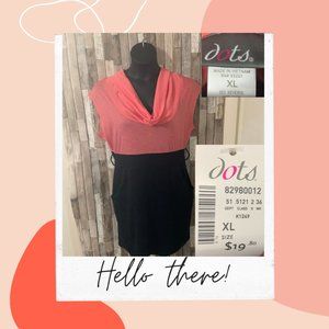 Peach and Black Pencil Dress